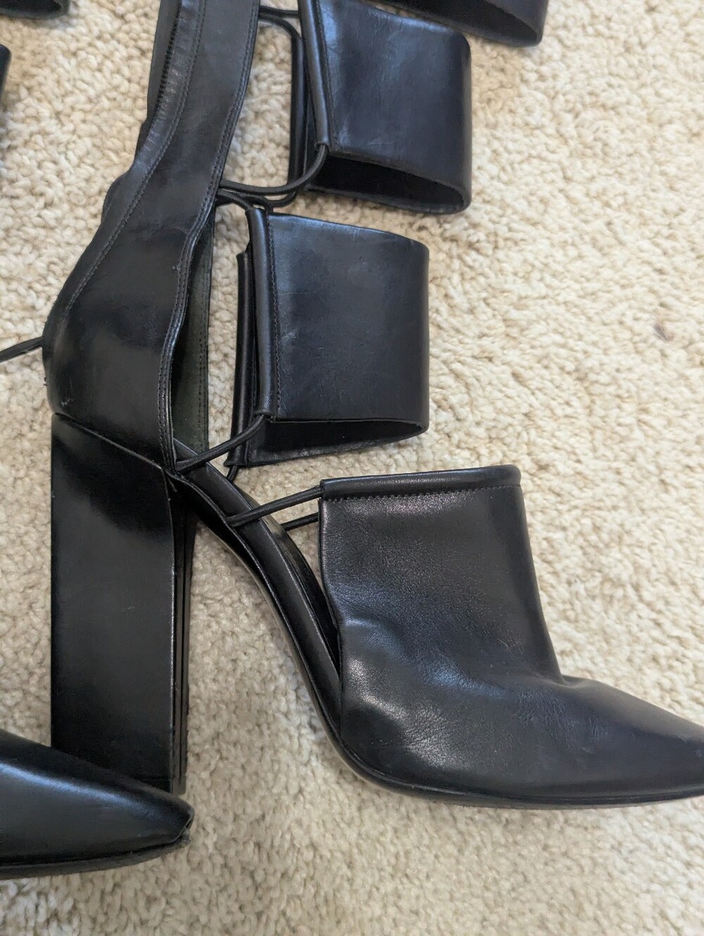 Alexander Wang Black Strappy Gladiator Knee-High Heeled Boots - Picture 5 of 14
